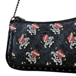 NEW! ED HARDY Y2K Love Kills Tattoo Print Crossbody Purse Bag.